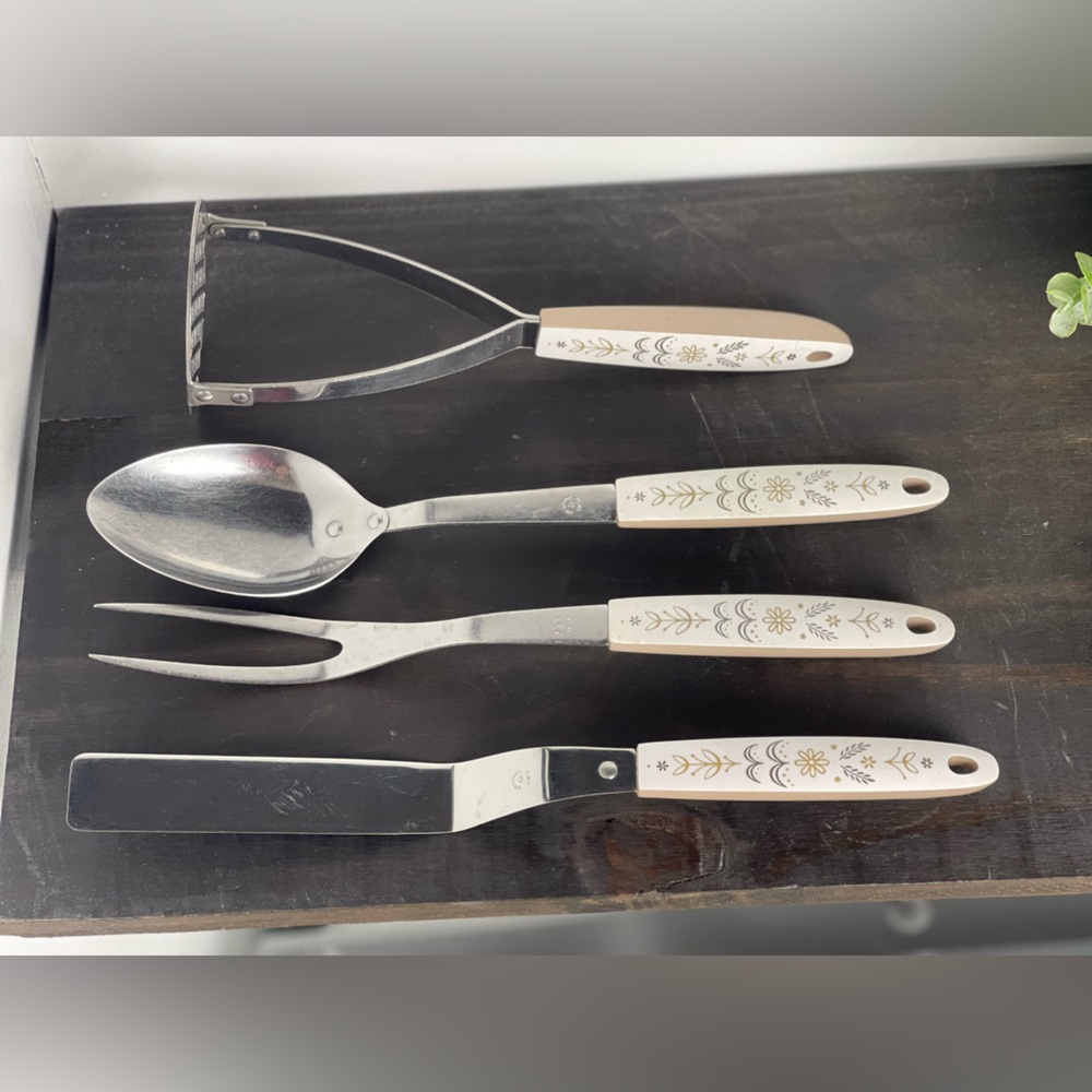 Vintage 4 Piece Flint Stainless Steel Kitchen Utensils Set